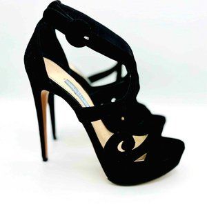 Strappy Prada Sandal  Calazature Donna  in Black Suede
